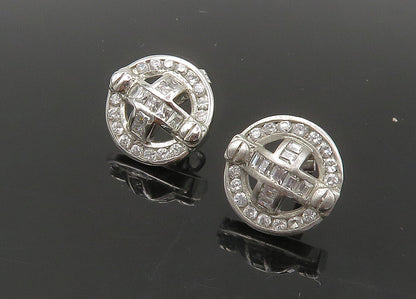 925 Sterling Silver  Vintage Sparkling Cubic Zirconia Drop Earrings  EG11137