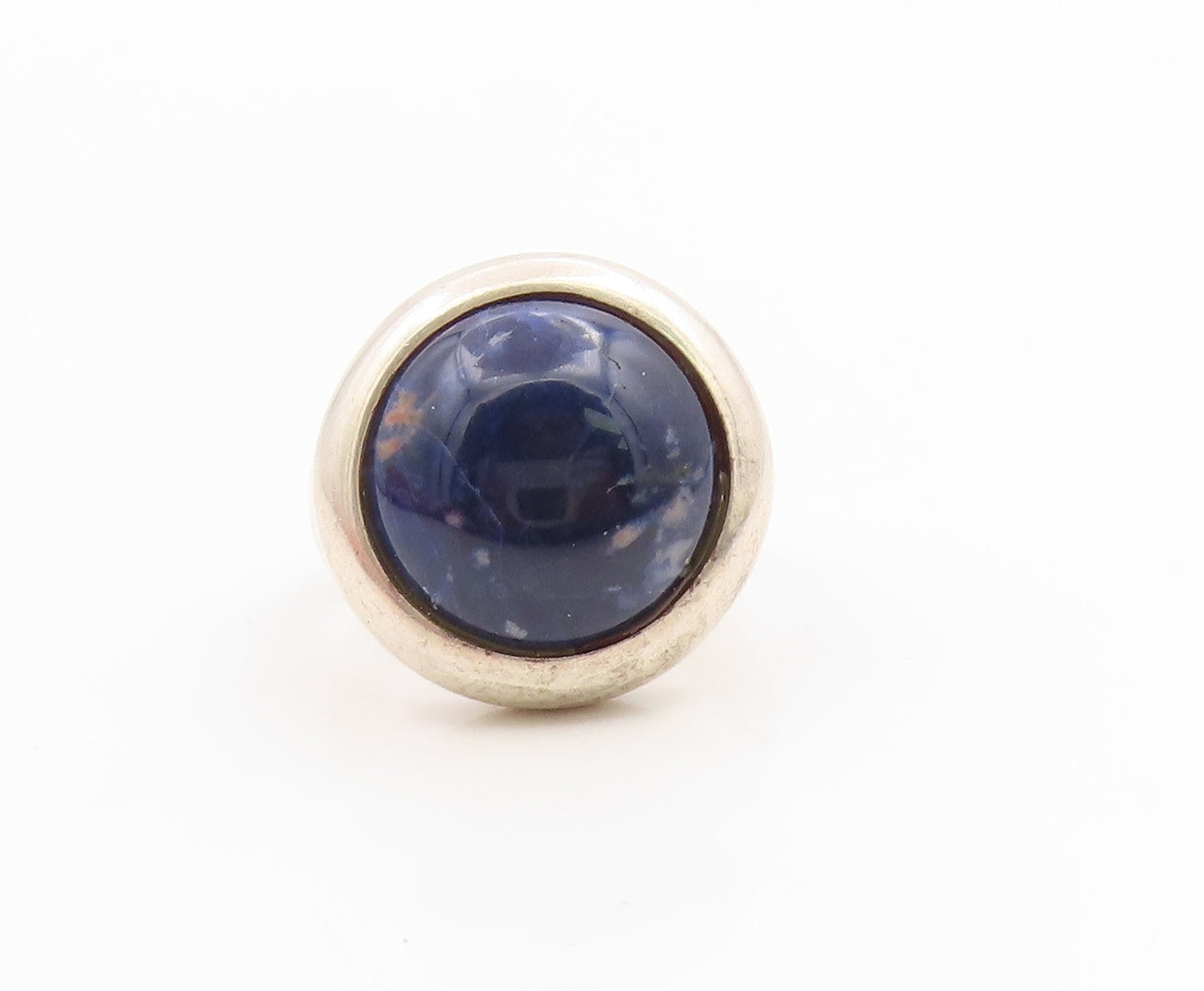 925 Sterling Silver Vintage Ring ISRAEL Lapis Lazuli Band  Sz 10.5  RG35783