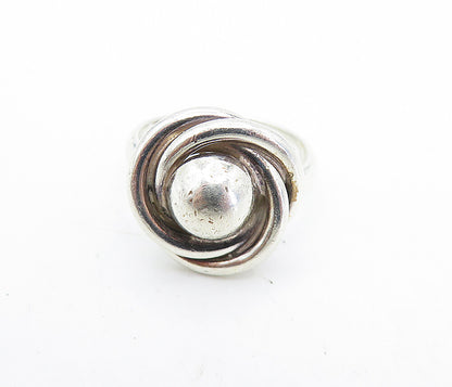 925 Sterling Silver  Vintage Shiny Dome Knot Design Band Ring Sz 6  RG7129