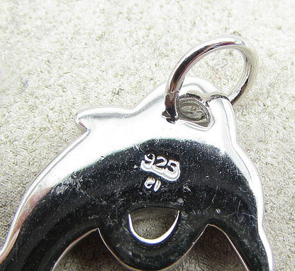 925 Sterling Silver Enamel Hoop Jumping Dolphin Charm Pendant PT1441