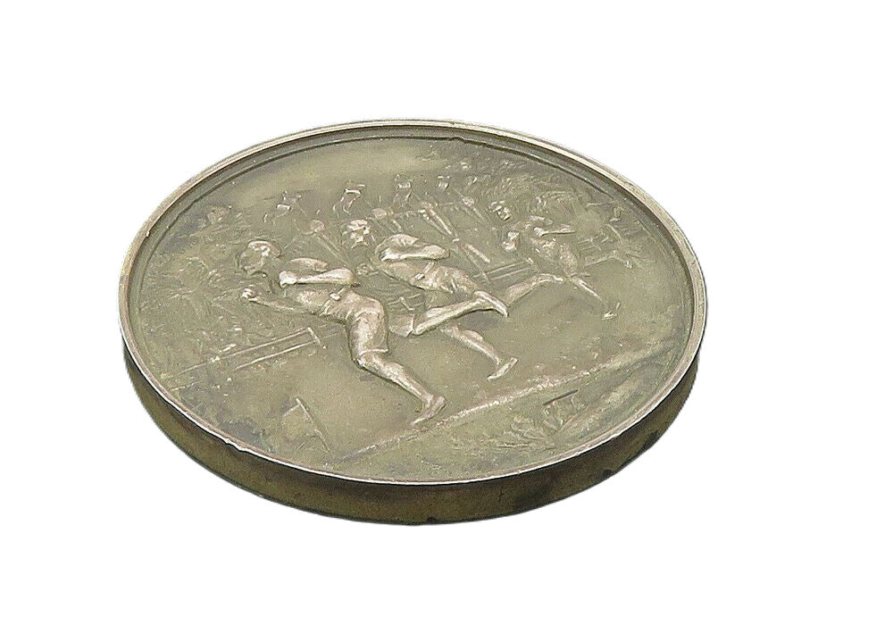 JAMES FENTON ENGLAND 925 Silver  Vintage Antique Athletic Medallion  TR1756
