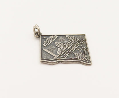 925 Silver  Vintage Washington DC Capital Building Souvenir Pendant  PT21934