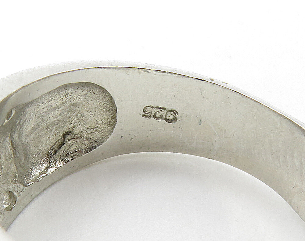 925 Sterling Silver  Sparkling Cubic Zirconia Band Ring Sz 8.5  RG16189