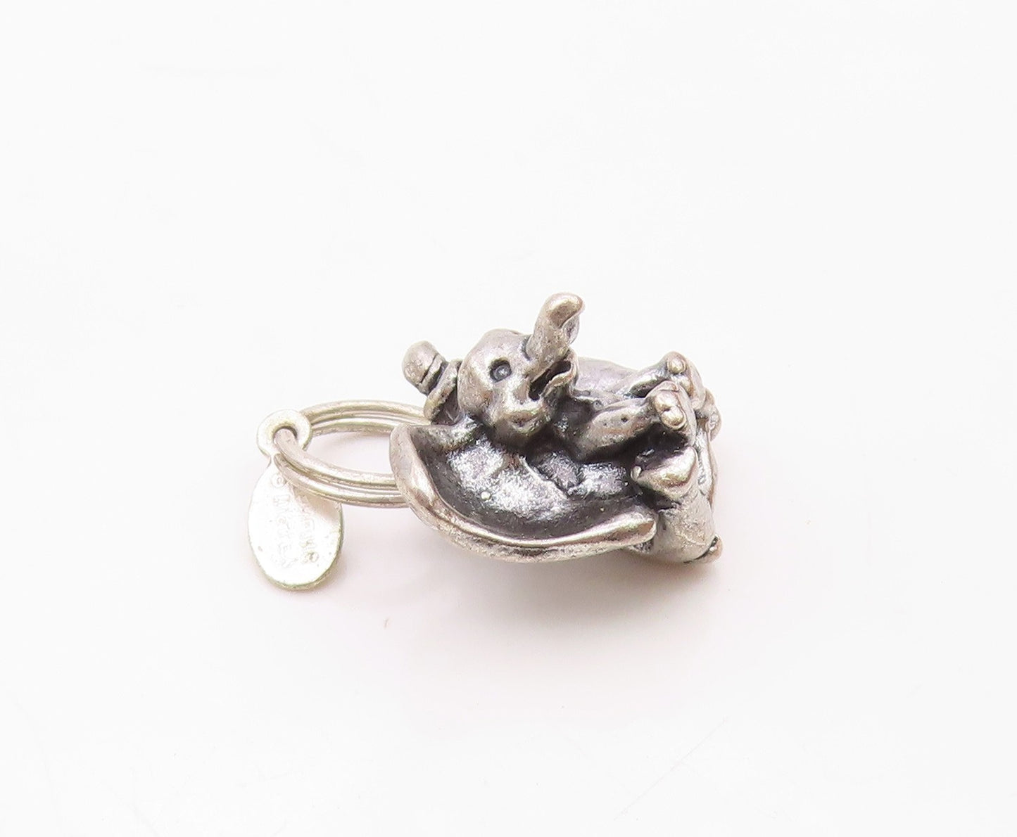 DISNEY 925 Sterling Silver  Vintage Dumbo Elephant Cartoon Pendant  PT19000