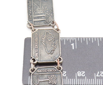 BMCO 925 Silver  Vintage Antique Carved Landscape Bahamas Bracelet  BT10096