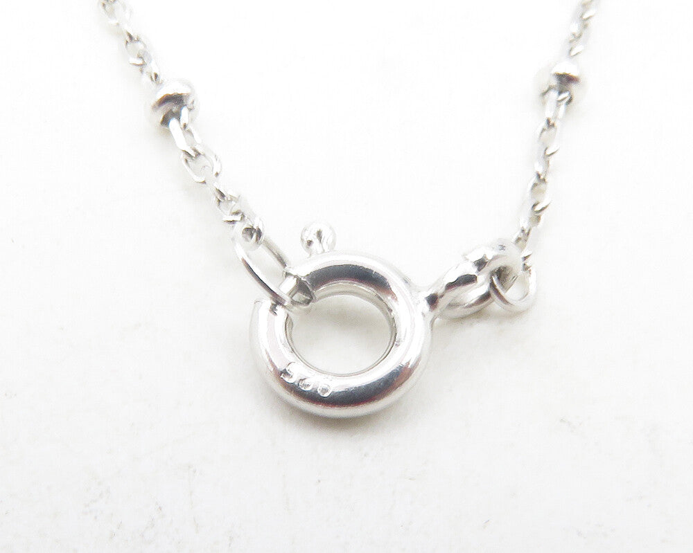 925 Sterling Silver  Shiny White Topaz Religious Cross Chain Necklace  NE2048