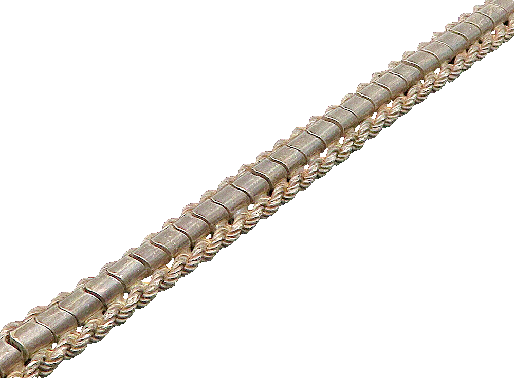 925 Sterling Silver  Vintage Dark Tone Rope Twist Chain Bracelet  BT9182