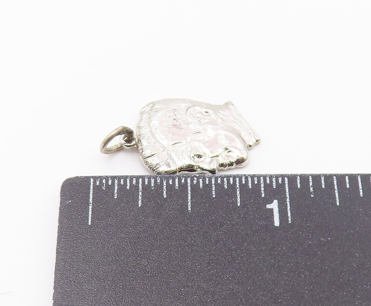 925 Sterling Silver  Vintage John F Kennedy Head With Quote Pendant  PT20462