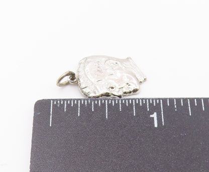 925 Sterling Silver  Vintage John F Kennedy Head With Quote Pendant  PT20462