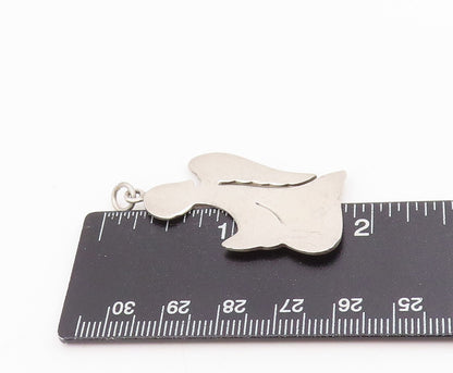 925 Sterling Silver Vintage Pendant Minimalist Guardian Angel Cutout  PT25771