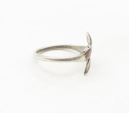 SIAM 925 Sterling Silver  Vintage Enamel Dancers Bypass Ring Sz 5  RG17011