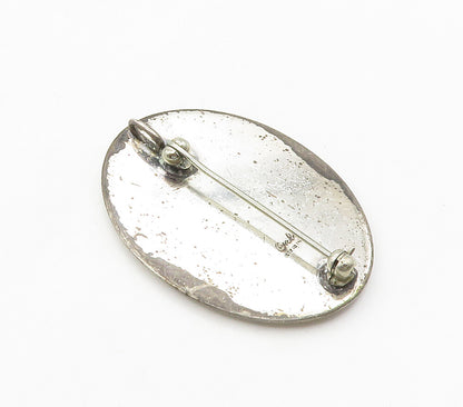 DESIGNER 925 Sterling Silver  Vintage Oxidized PK Initials Brooch Pin  BP6249