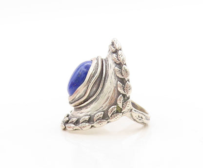 925 Sterling Silver Vintage Ring OR PAZ ISRAEL  Lapis Lazuli  Sz 7  RG31265
