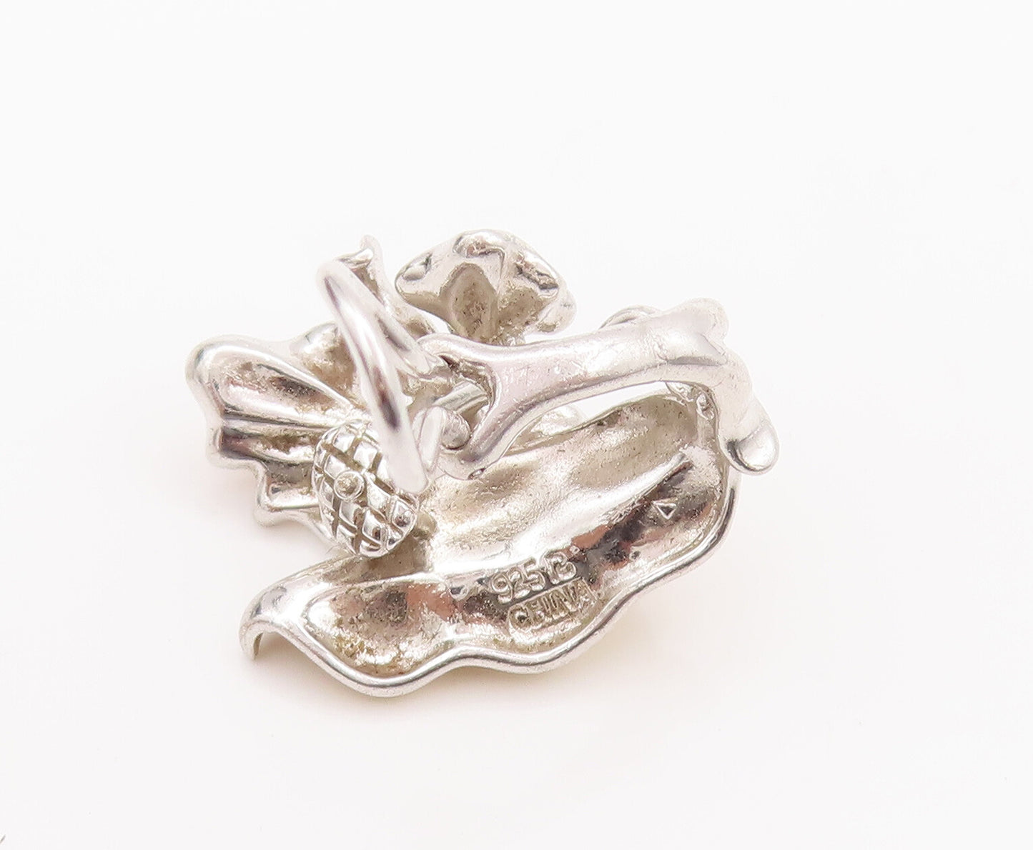 925 Sterling Silver Vintage Earrings ROSS SIMONS Dried Fall Leaves  EG12864