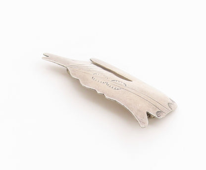 925 Sterling Silver Vintage Brooch Pin NAVAJO Howling Coyote Cutout  BP12174