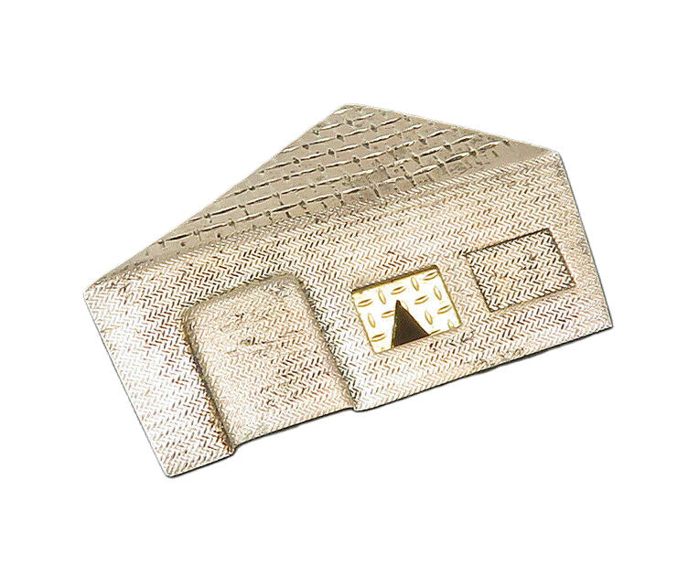 DESIGNER 925 Silver & 14K GOLD  Vintage Etched House Motif Brooch Pin  BP8433