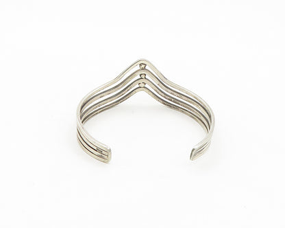 MIDDLE EAST 925 Sterling Silver  Vintage Pointed Split Cuff Bracelet  BT6985