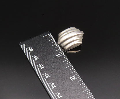 925 Sterling Silver  Vintage Hollow Ribbed Non Pierced Earrings  EG12108