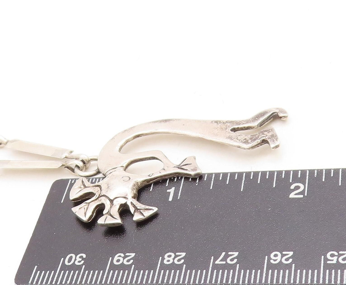 GLENN & IRENE SANDOVAL NAVAJO 925 Silver  Vintage Kokopelli Necklace  NE1868