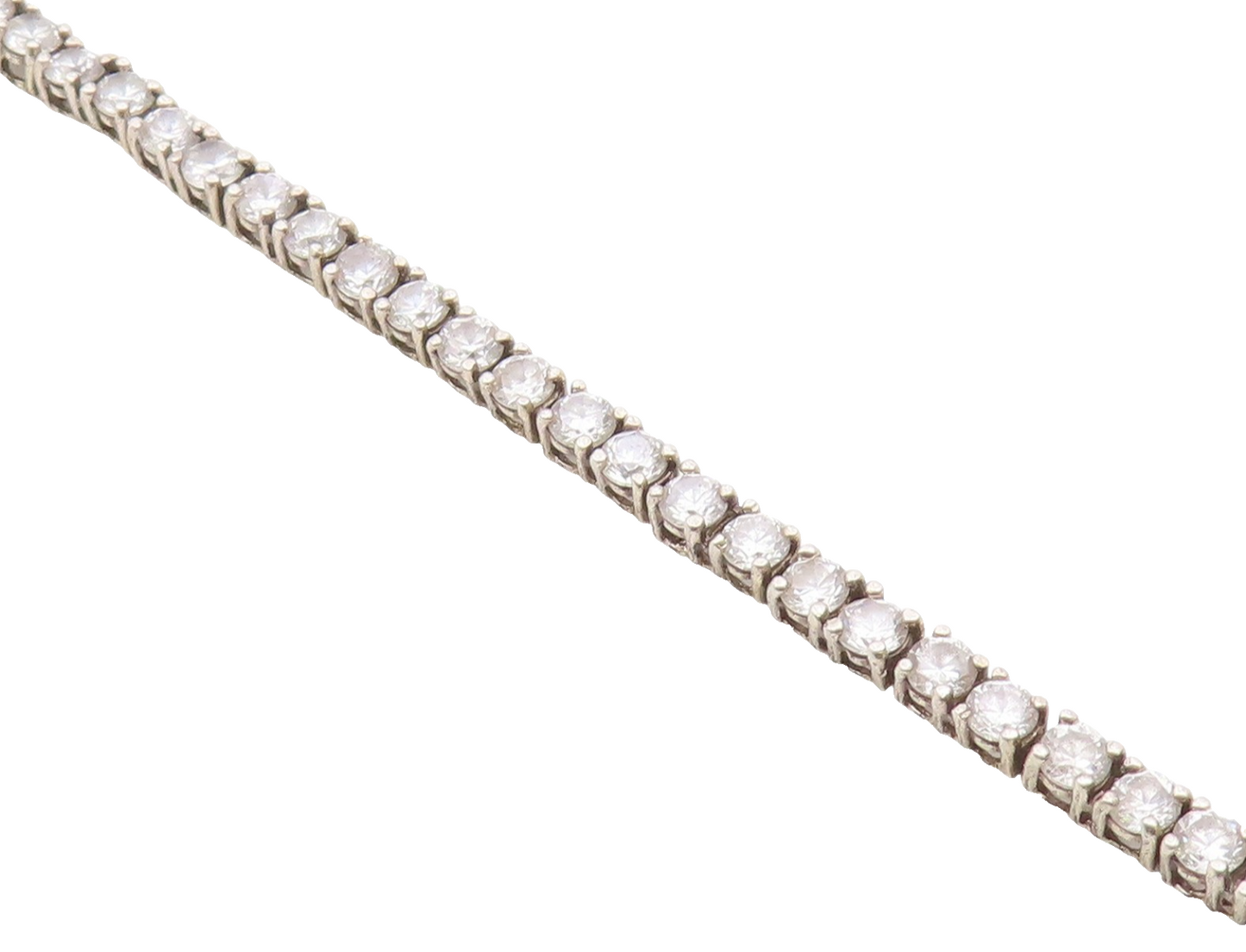 925 Sterling Silver  Vintage Round Cut Cubic Zirconia Chain Bracelet  BT5111