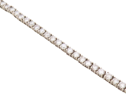 925 Sterling Silver  Vintage Round Cut Cubic Zirconia Chain Bracelet  BT5111