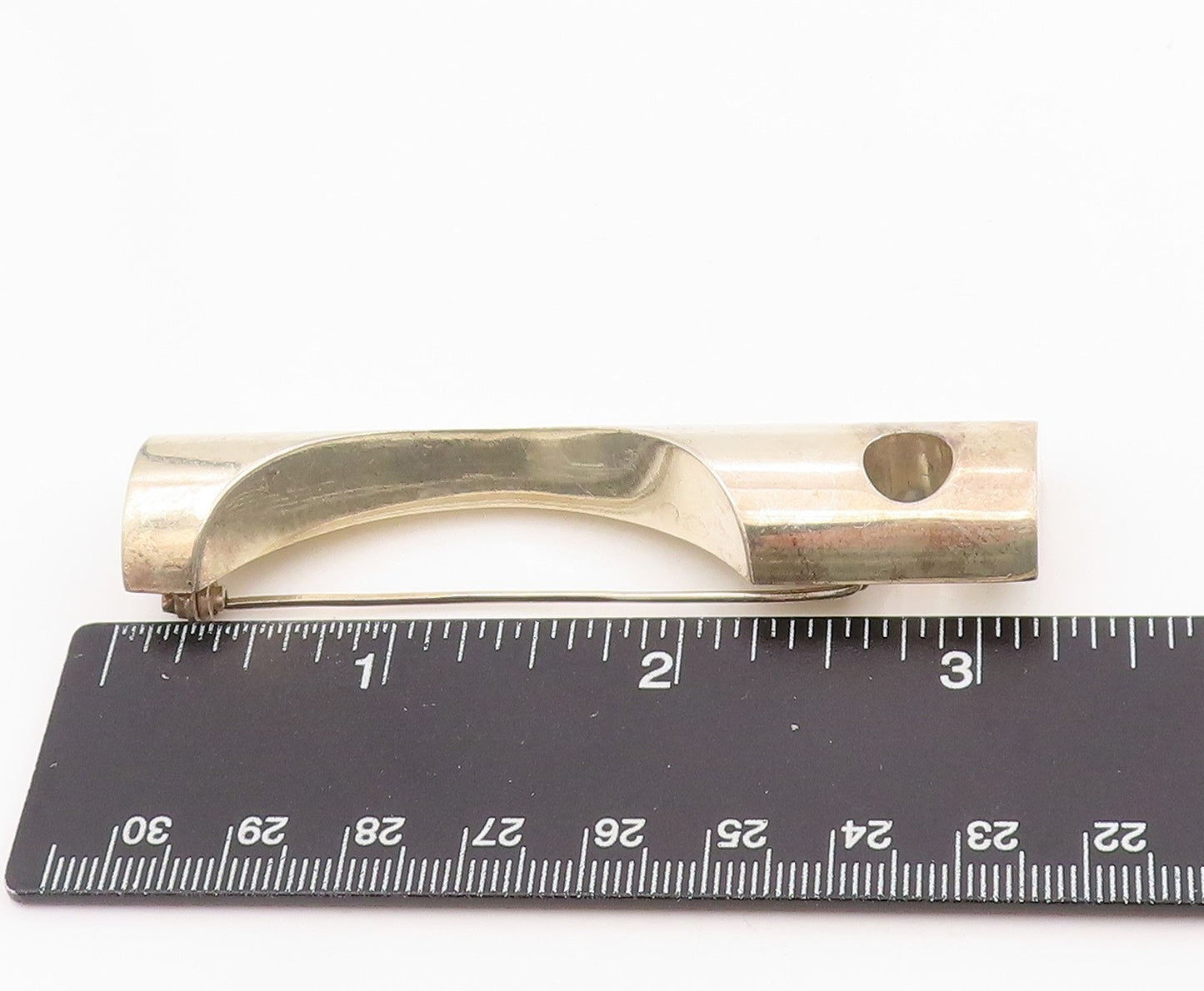 925 Sterling Silver Vintage Brooch Modernist Mechanical Cylinder Pin  BP12068