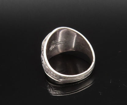 REED & CO. 925 Silver  Vintage Antique Enamel Class Signet Ring Sz 6.5 RG26059