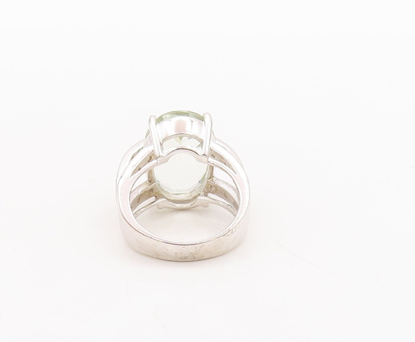 925 Sterling Silver Vintage Ring Oval Cut Gemstone Topaz Band  Sz 7  RG29800