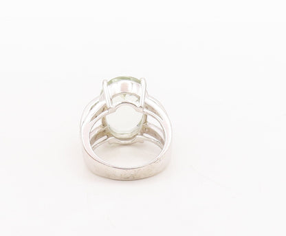925 Sterling Silver Vintage Ring Oval Cut Gemstone Topaz Band  Sz 7  RG29800