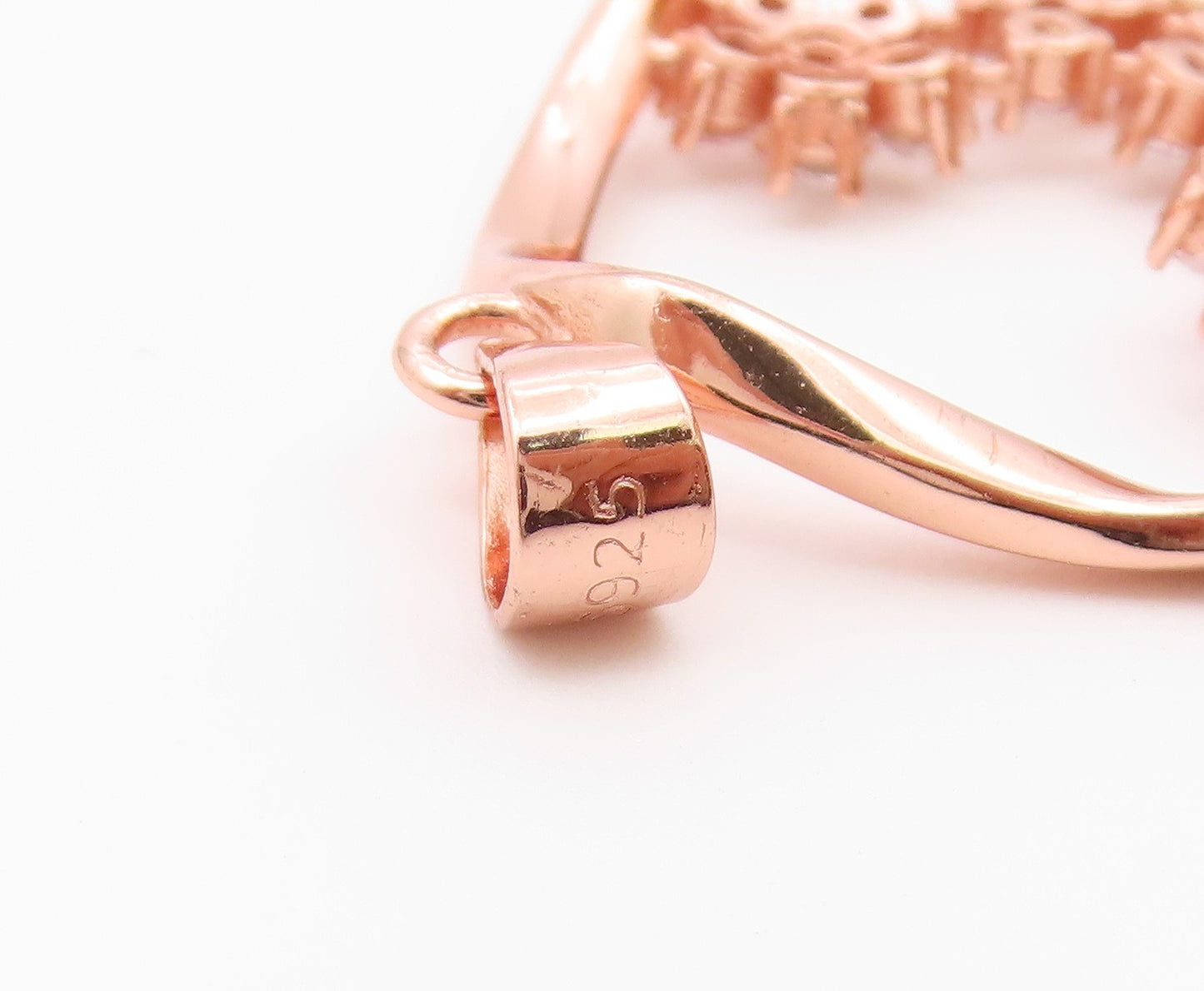 925 Sterling Silver  Vintage Topaz Cluster Rose Gold Plated Pendant  PT20309