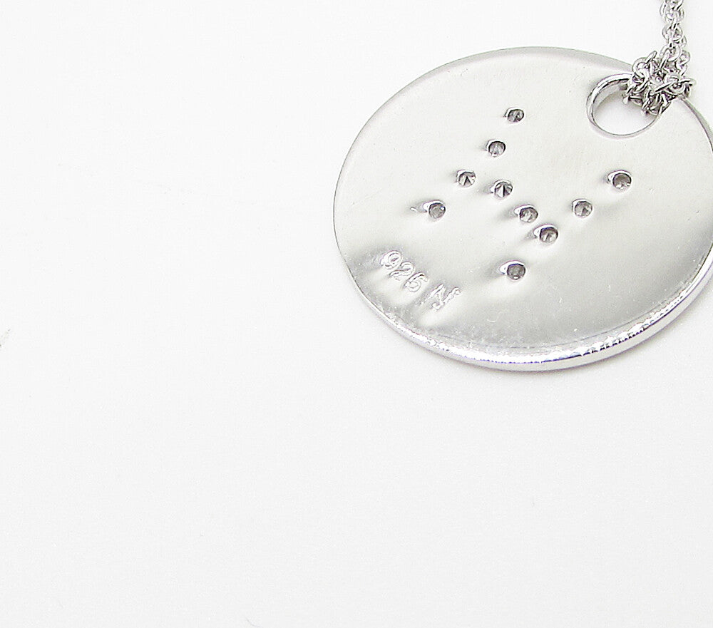 925 Sterling Silver  .10ctw Genuine Diamonds H Initial Pendant & Chain  PT2449