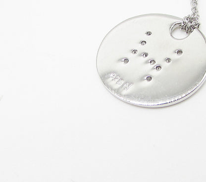 925 Sterling Silver  .10ctw Genuine Diamonds H Initial Pendant & Chain  PT2449