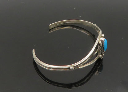 SUZIE LEE NAVAJO 925 Silver  Vintage Turquoise Floral Cuff Bracelet  BT8444