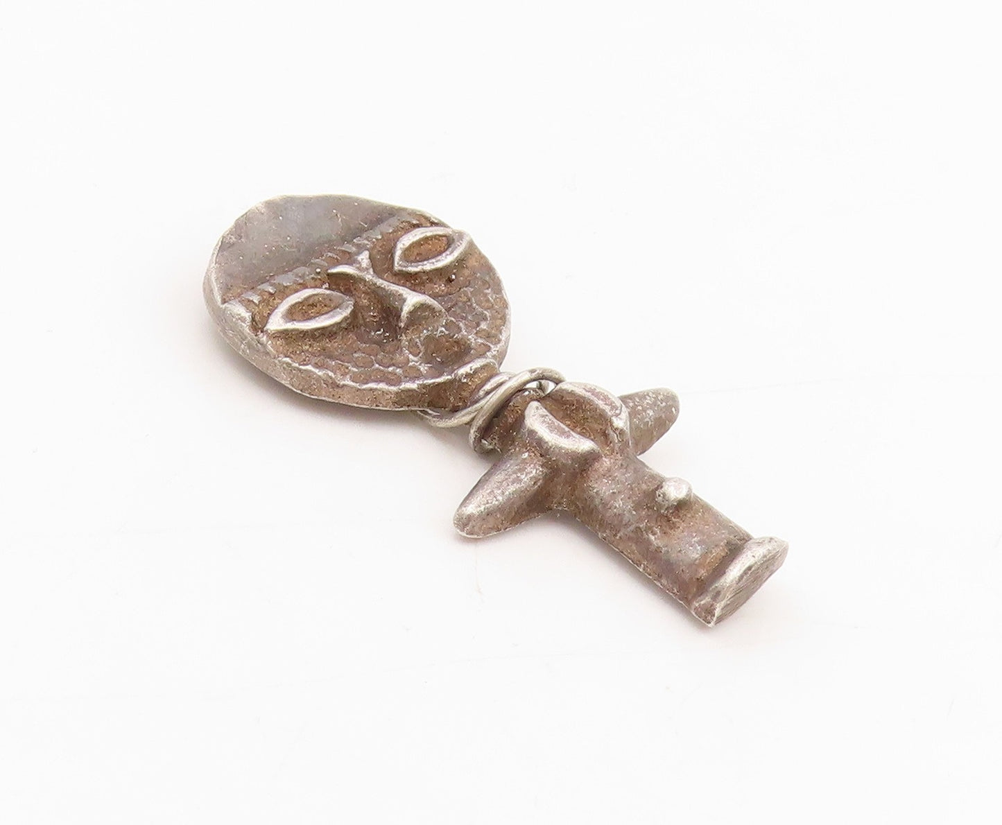 925 Sterling Silver Vintage Pendant African Tribal Art Fertility Doll  PT25516