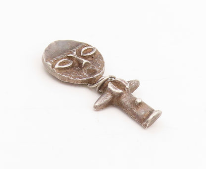 925 Sterling Silver Vintage Pendant African Tribal Art Fertility Doll  PT25516