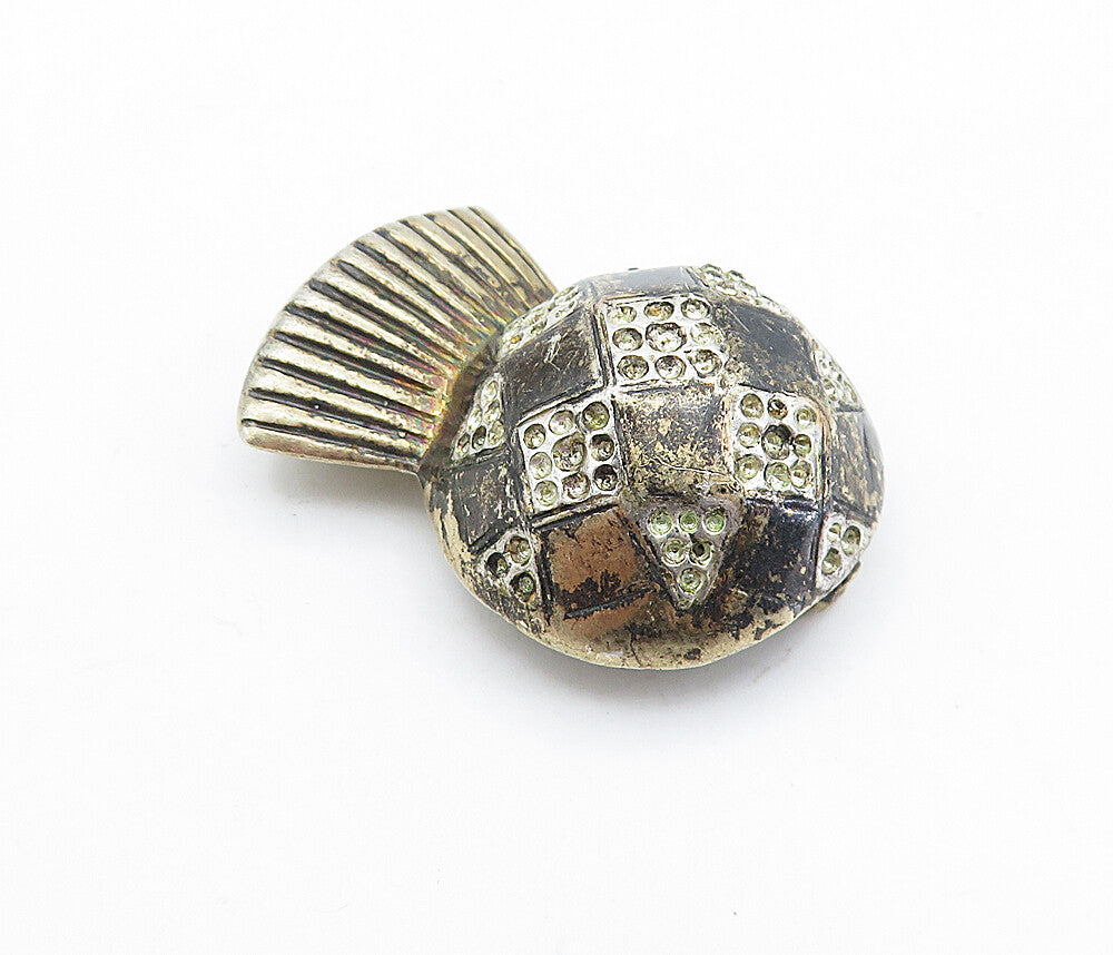 925 Sterling Silver  Vintage Antique Chiseled Detail Vase Brooch Pin  BP2561