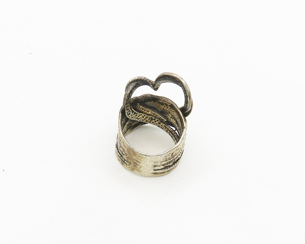 OR PAZ ISRAEL 925 Sterling Silver Vintage Love Heart Band Ring Sz 6  RG19584