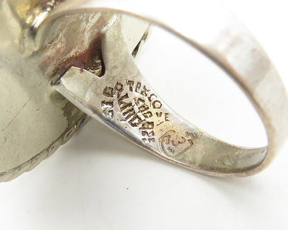 MEXICO 925 Sterling Silver  Vintage Sodalite Twist Cocktail Ring Sz 8  RG18461