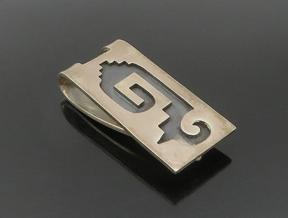 MEXICO 925 Sterling Silver  Vintage Carved Bird Motif Money Clip  TR3318