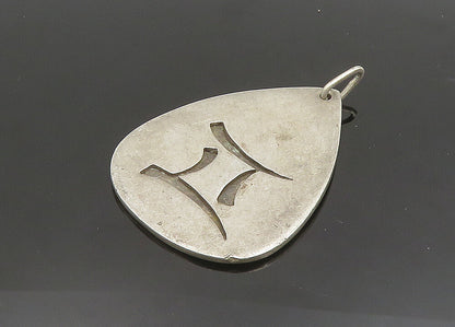 DESIGNER 925 Sterling Silver  Vintage Etched Design Rain Drop Pendant  PT15795