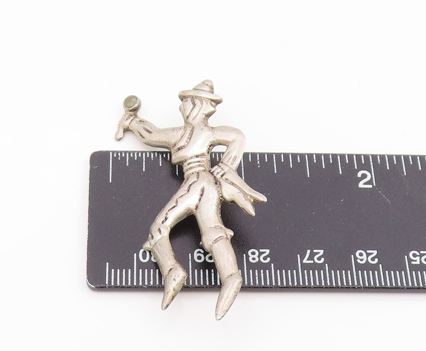 925 Sterling Silver Vintage Brooch Pin MEXICO Flamenco Dancer Figure  BP12398