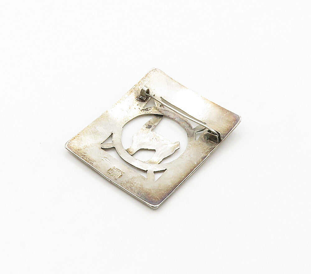 PERU 925 Sterling Silver  Vintage Antique Alpaca Animal Brooch Pin  BP6296