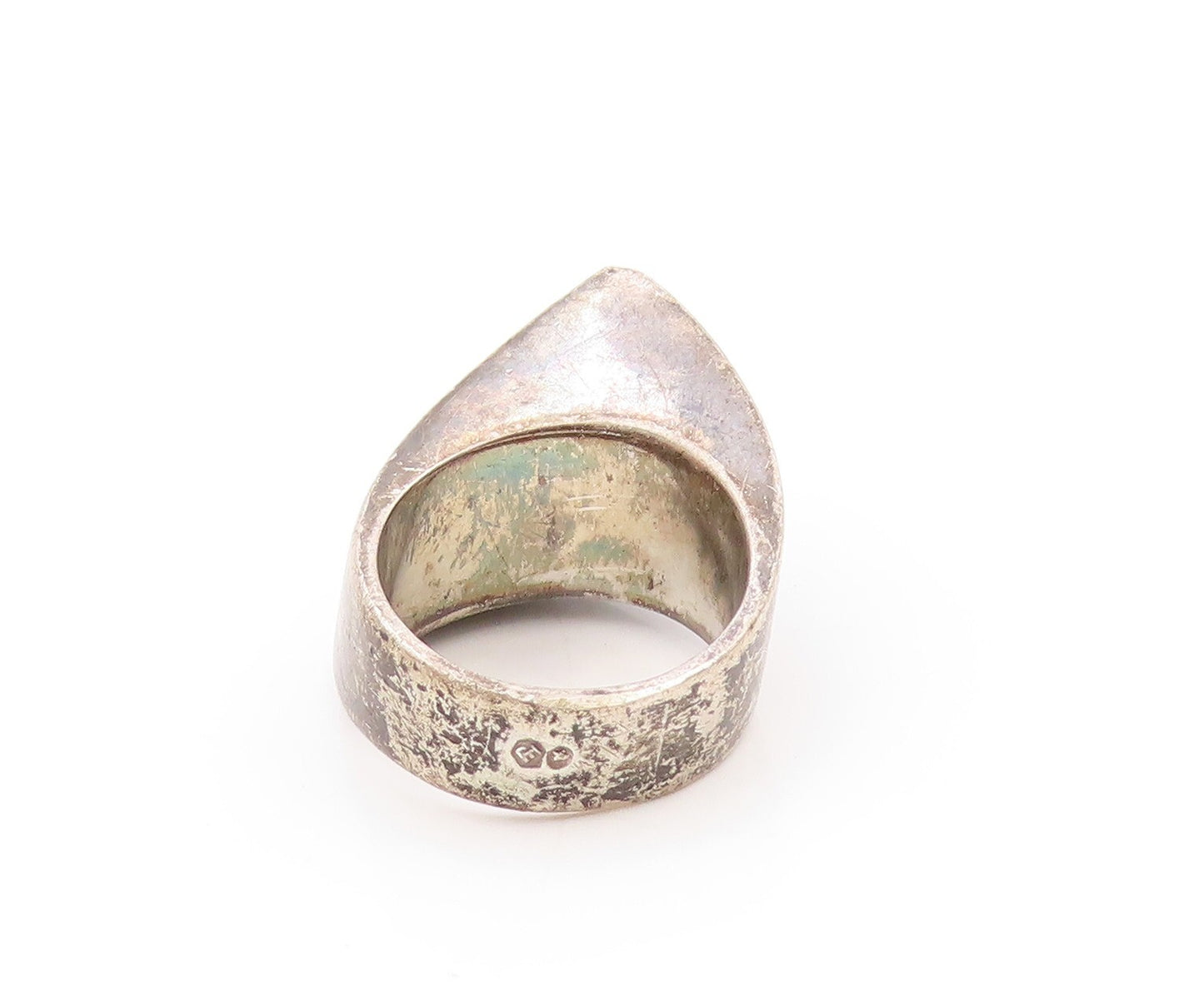 925 Sterling Silver Vintage Ring PALIN SPAIN Dark Tone Designer  SZ 6  RG32063