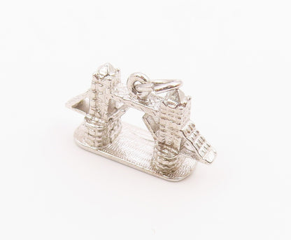 925 Sterling Silver  Vintage Split Bridge Charm Pendant  PT20442