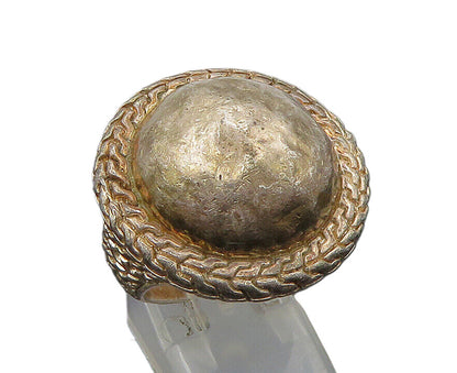 925 Sterling Silver  Vintage Rustic Round Dome Band Ring Sz 7  RG23195