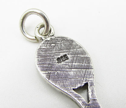 925 Sterling Silver  Vintage Tennis Racket Charm Pendant  PT1917