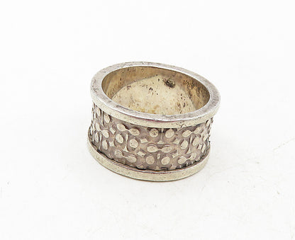 925 Sterling Silver  Vintage Dark Tone Raised Edge Band Ring Sz 7  RG9337