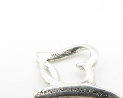 925 LA Sterling Silver  Vintage Petite Shiny Open Love Heart Pendant  PT9018
