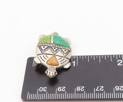 925 Sterling Silver Vintage Brooch Pin CAROLYN POLLACK Turquoise Turtle  BP12220