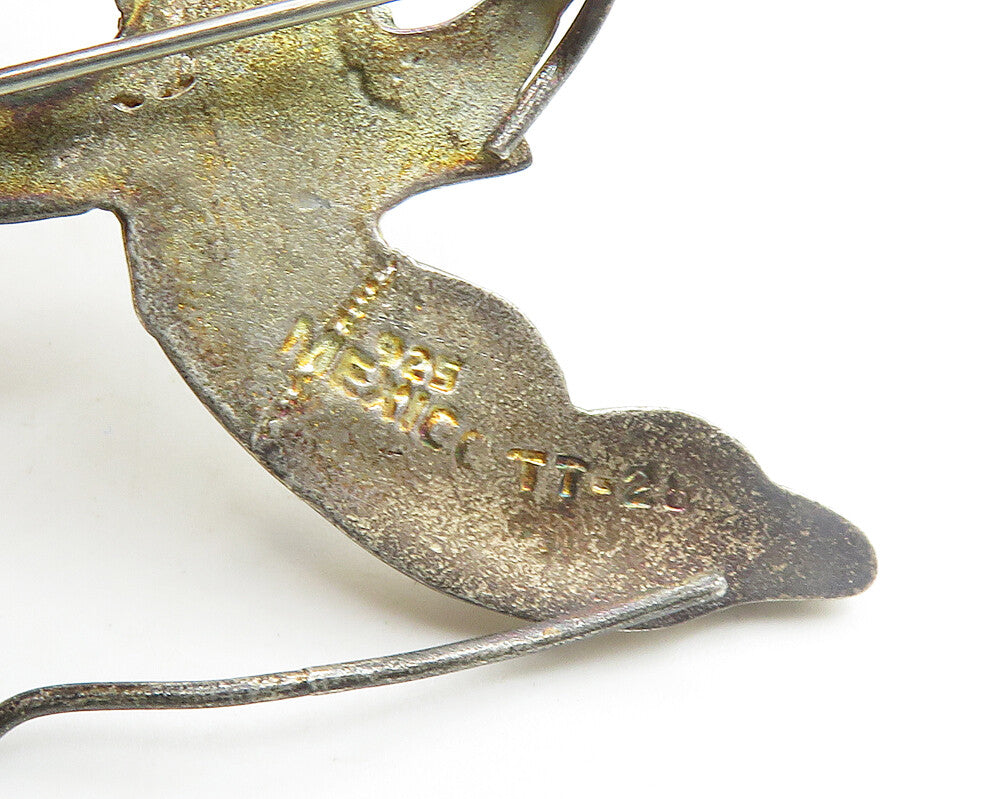 MEXICO 925 Silver  Vintage Shiny Baby Cupid Bow & Arrow Brooch Pin  BP7560